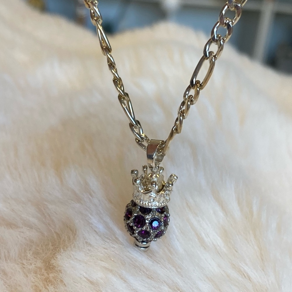 NWT STERLING Silver and Purple AMETHYST SWAROWSKY Pendant Necklace - Picture 8 of 9